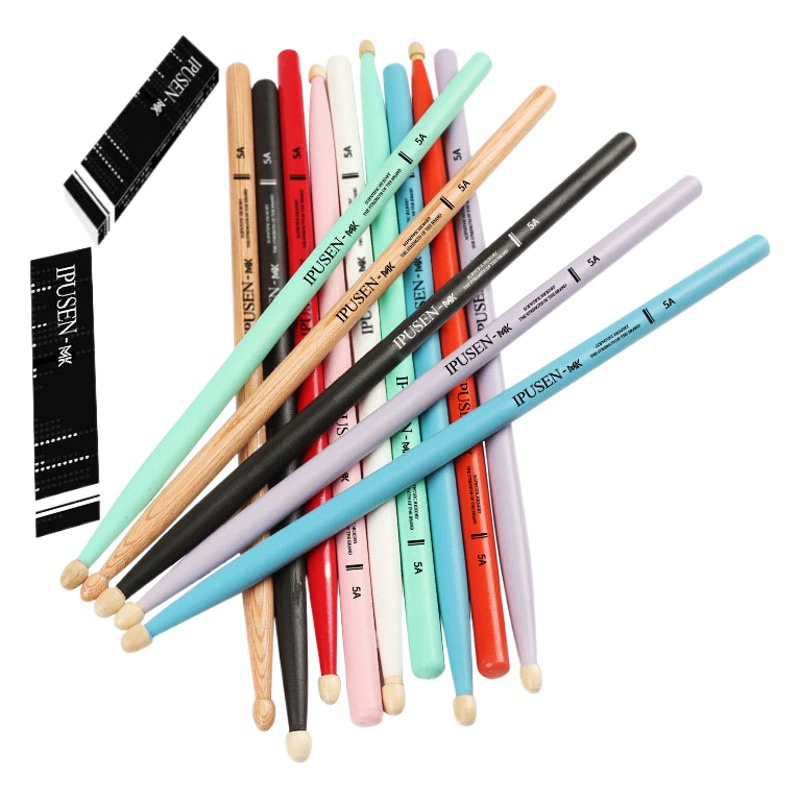 Набор барабанов MK, барабанная палочка, барабанная палочка из цельного дерева, 5А, джазовый барабан, цифровая барабанная палочка, профессиональная детская практика, 7А, можно гравировать