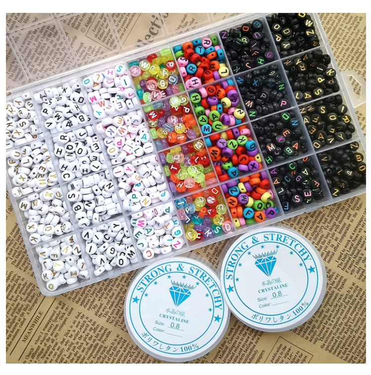 Acrylic elastic set with letters
