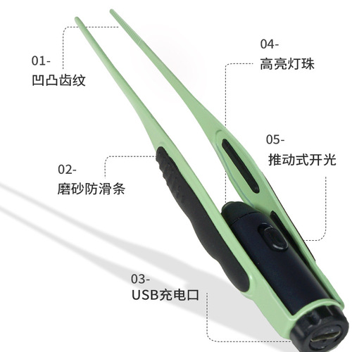 Illuminating Ear Scoop Charger Silicone Children's Viewable Light Ear Scoop Earwax Tongs Ear Cleaning Tool Set