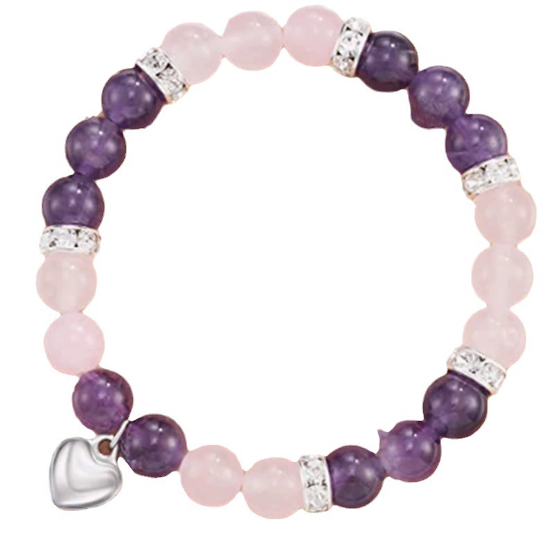 Хрусталь, бирюзовый бисер bracelet, подвеска сердце, Amazon