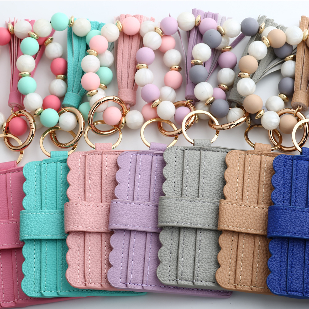 98g Weight Keychain Classification 1 Piece Quantity Holiday, Daily Occasion Pu Leather Material Sunflower, Solid Color, Leopard Pattern Beaded, Tassel Design Casual, Ethnic Style Style 1 Piece Casual Ethnic Style Sunflower Solid Color Leopard Pu Leather Beaded Tassel Keychain 6
