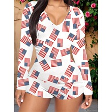 V 37645 Printed Beach Jumpsuit ӡ���B�wӾ�� �羳�������R