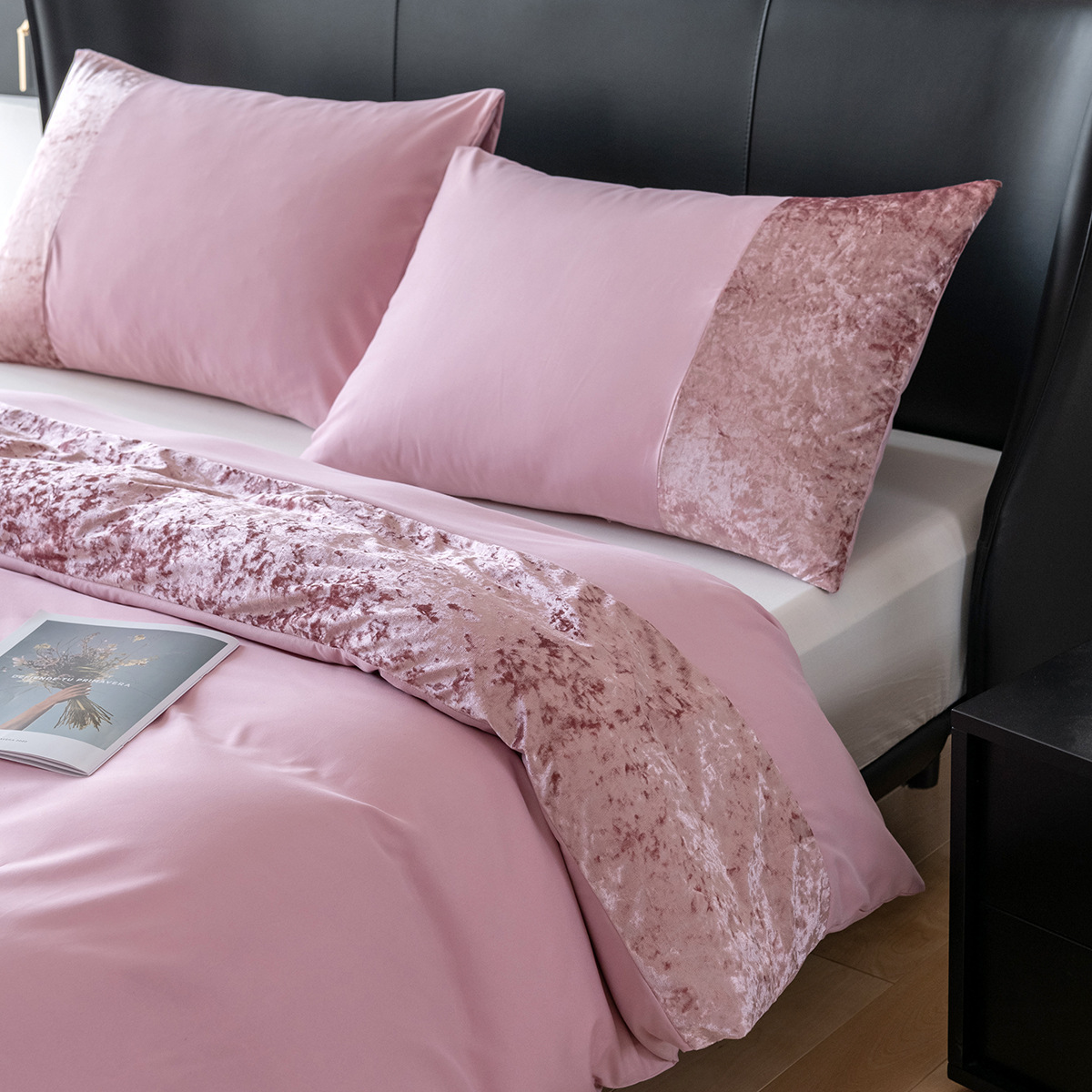 Forrón eladó egyszínű szálcsiszolt bársony toldó ágyneműgarnitúra lakástextilekhez_voghion.com