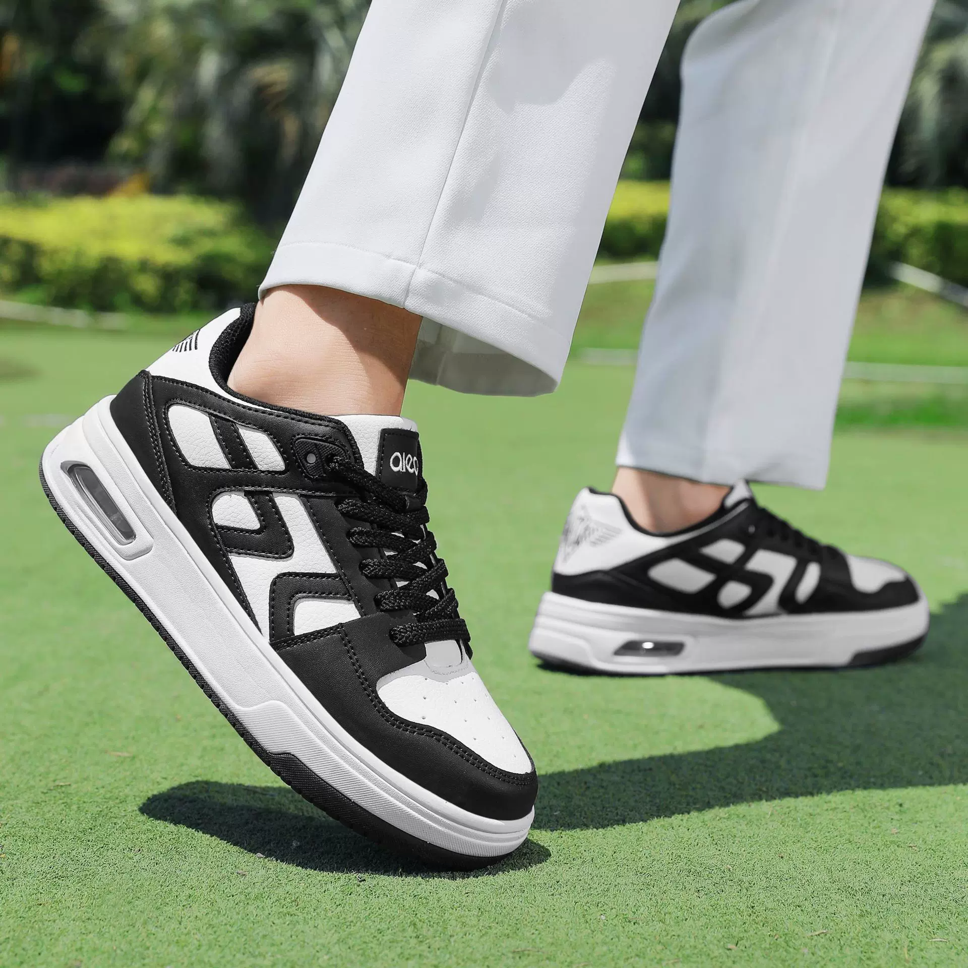 热销新款高尔夫球鞋男女鞋透气休闲增高鞋情侣小白鞋运动鞋厚底