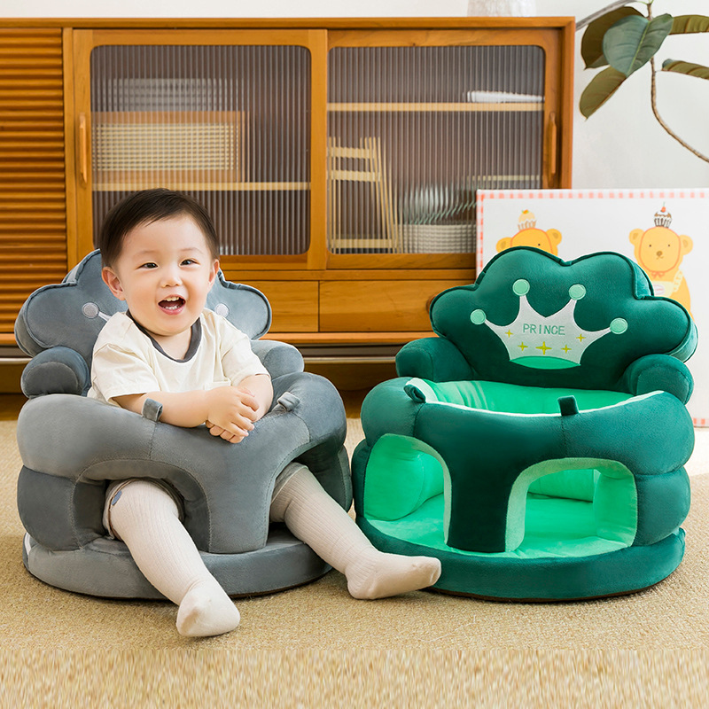 Bebés aprenden a sentarse, sofá infantil, asiento infantil, asiento de comedor de peluche de dibujos animados de columna vertebral