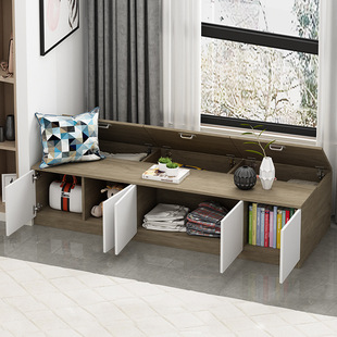 Solid Wood Bay Window Cabinet Sitting Floor Low Cabinet Windowsill Cabinet Floor Cabinet Balcony Cabinet Storage Cabinet Tatami