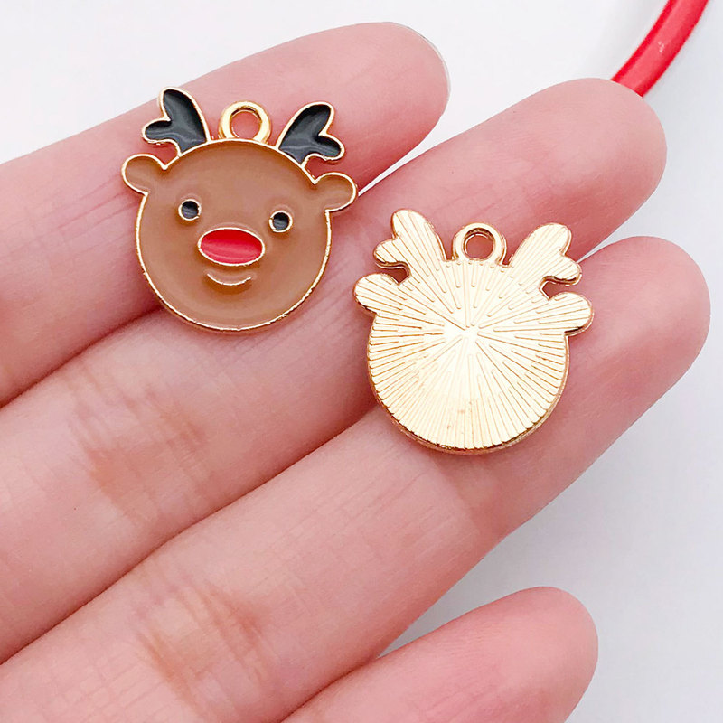 30種類のクリスマスツリーを混ぜた老人雪花ヘラジカ滴油合金ペンダント手作りdiyペンダントアクセサリー|undefined