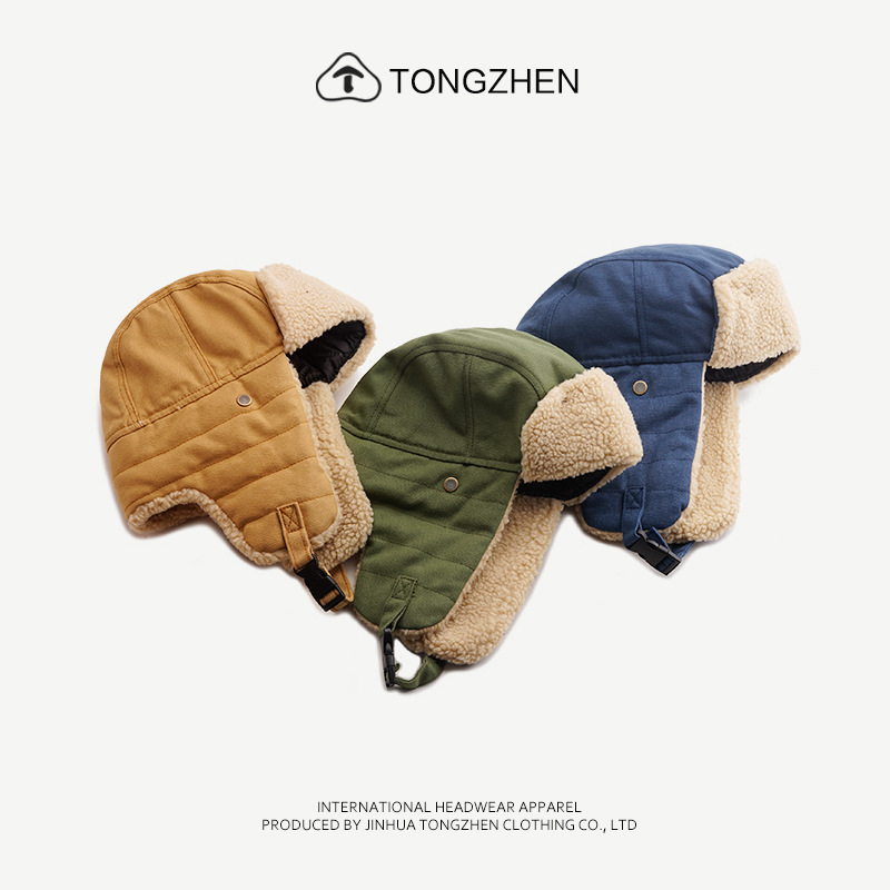 Bomber hat in peluche per uomo e donna, protezione invernale_voghion.com