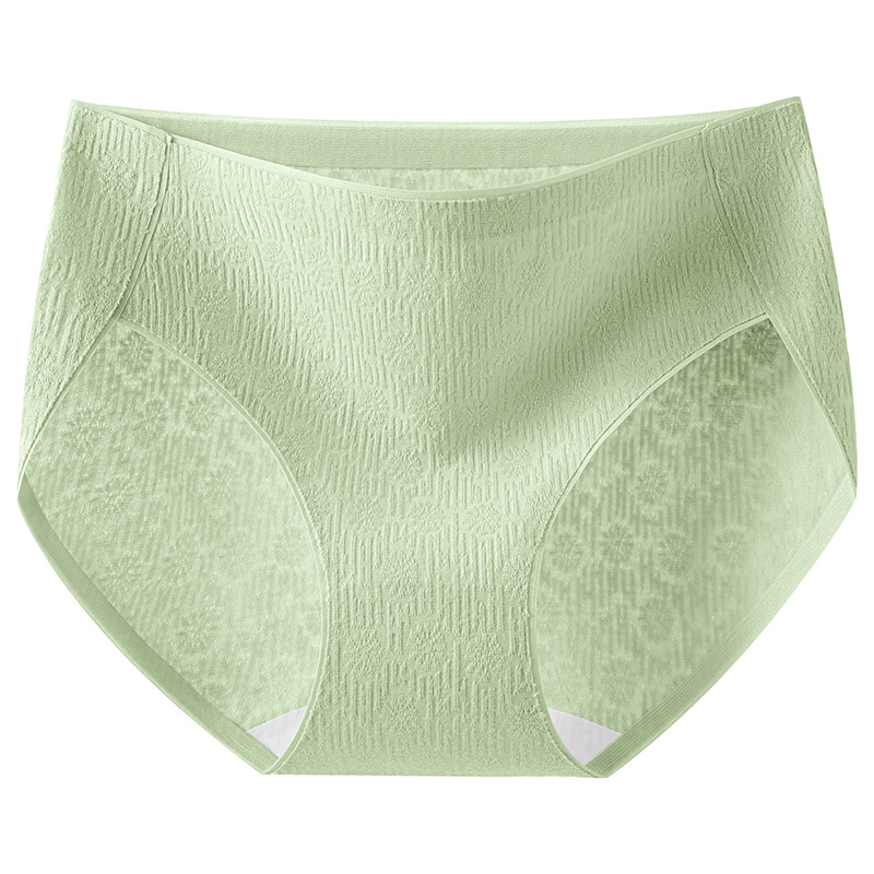 Ropa interior de algodón de grado 7A sin costuras, entrepierna antibacteriana para mujer, nueva cintura media y alta, jacquard, ropa interior de mujer transpirable y agradable para la piel