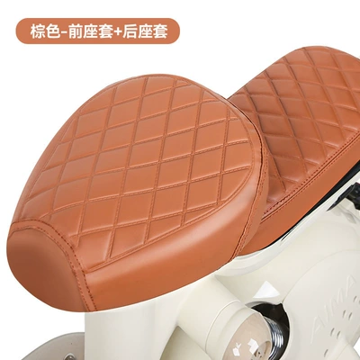 Thickeneded Seat Cover, Electric car cushion - brown-front-seat-cover-rear-seat-cover-simple-style