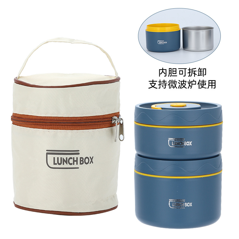 Caja de almuerzo aislada de acero inoxidable 304 sellado redondo caja de almuerzo portátil caja de almuerzo caja de oficina estudiante