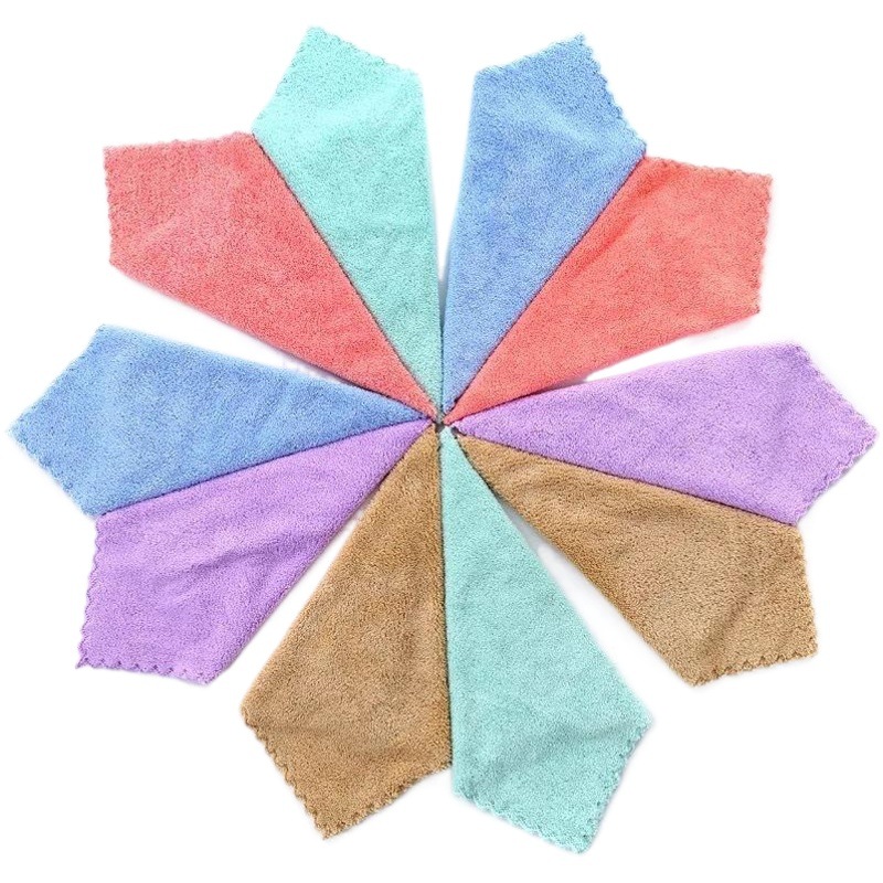 Manufacturer Wholesale Coral Velvet Square Towel Children's Face Wash Towel Kindergarten Hand Towel Makeup Remover Rag Can Be Vacuumed
