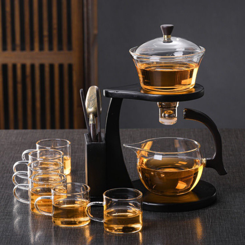 半全自动泡茶器耐热玻璃茶具套装家用送礼泡茶碗懒人茶壶功夫茶杯
