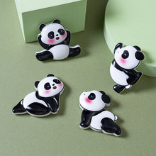 可爱瑜伽熊猫冰箱贴创意卡通装饰家居磁力贴特色旅游纪念品磁性贴