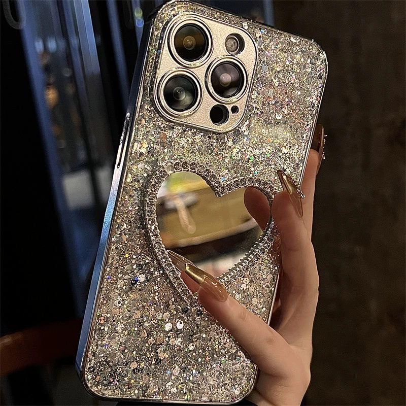 Клей блестящий пудра подходит для OPPOA3/A5PRO любовь зеркало vivos19/20 гальваника x200 пайеток чехол для мобильного телефона