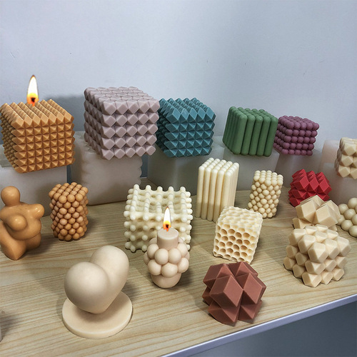 Geometric diamond section special-shaped magic cube aromatherapy candle mold diy plaster ornaments magic ball candle silicone mold