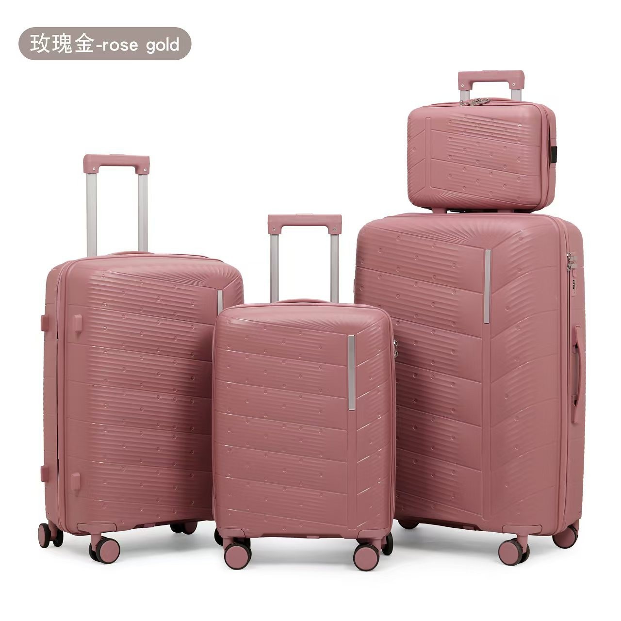 Procesamiento personalizado de cuatro piezas caja de tracción silenciosa rueda universal cremallera maleta de 20 pulgadas caja de cifrado maleta