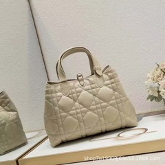 D家原厂皮Toujours手提真皮女包单肩腋下羊皮包菱格大容量托特bag