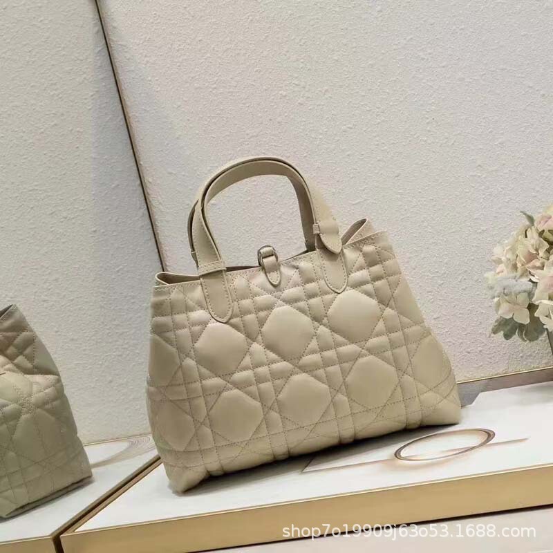 D家原厂皮Toujours手提真皮女包单肩腋下羊皮包菱格大容量托特bag|undefined
