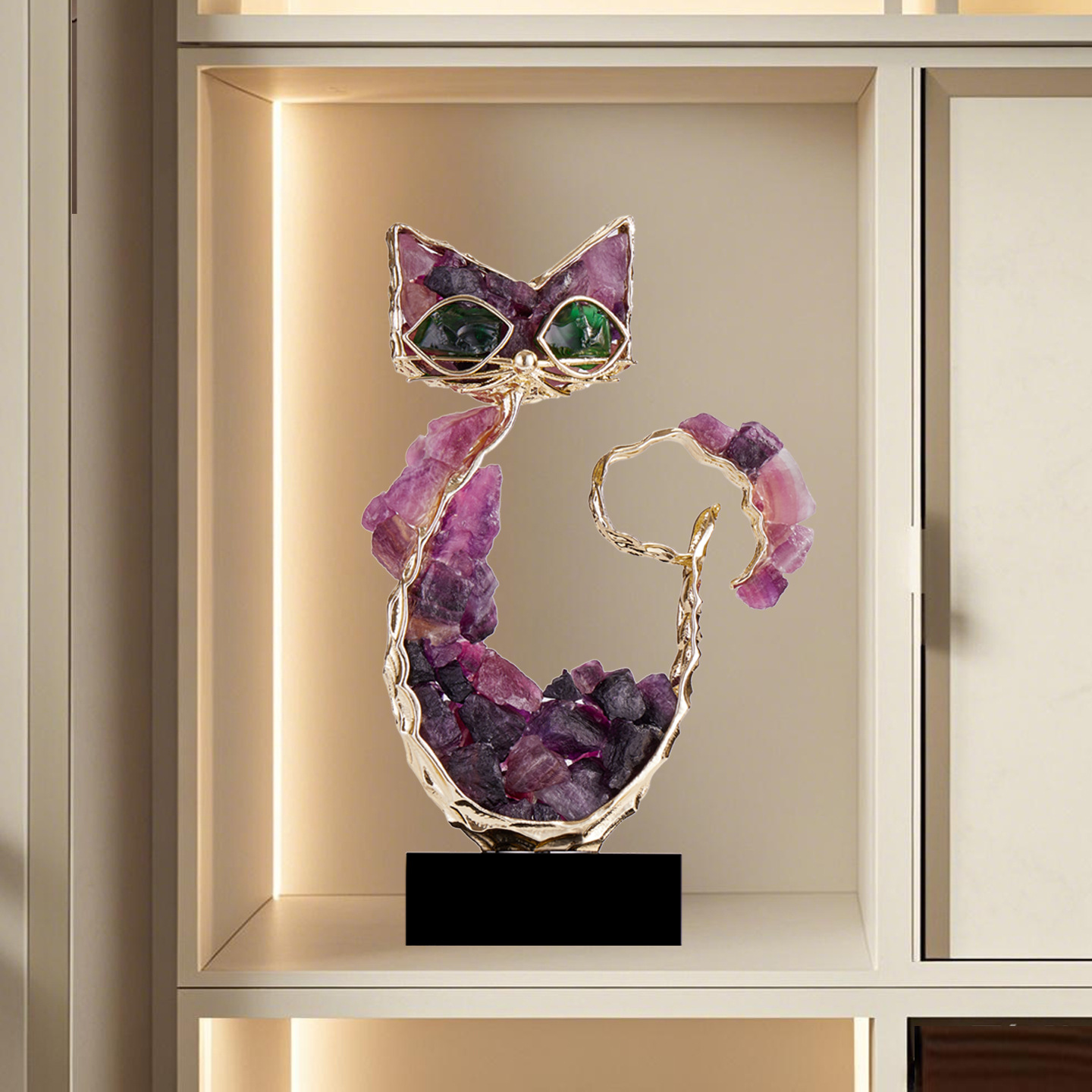 入户玄关招财猫摆件轻奢高档客厅电视柜装饰品乔迁搬新家开业礼物