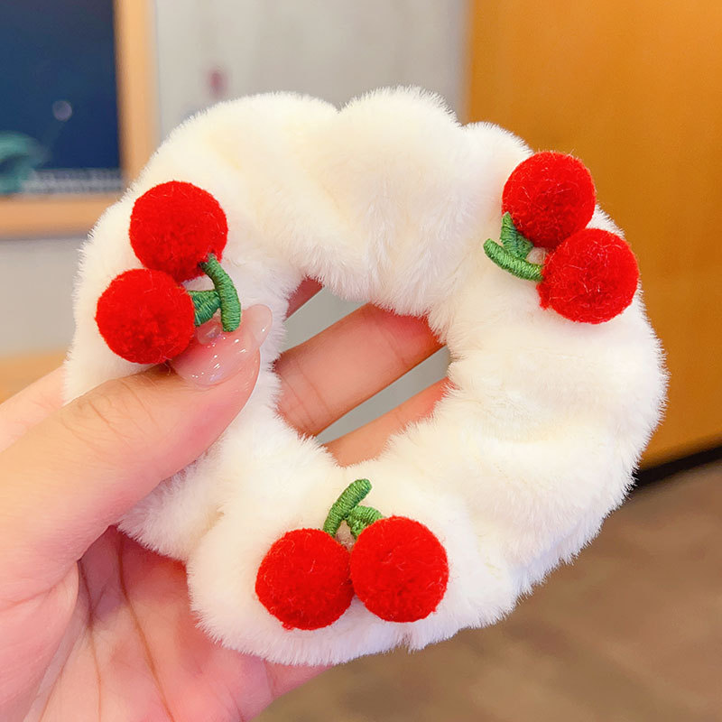 SKU-03-樱桃白色发圈 (1)