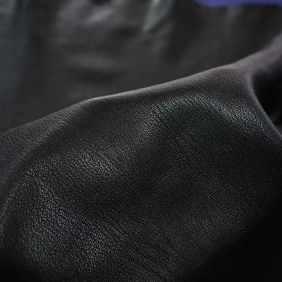 H家原版法国进口ALRAN山羊皮 SULLY黑色法羊皮料1.7mm皮具DIY真皮