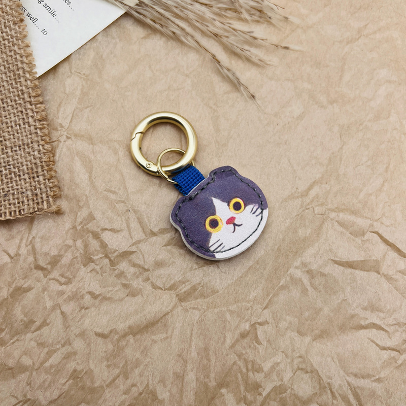 日系eco ute子猫シリーズのキーホルダーeminettかわいい革キーホルダー装飾バッグストラップ|undefined
