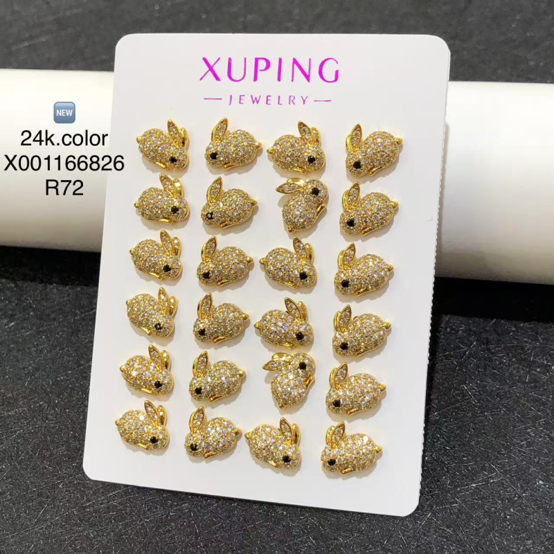 Xuping aleación de cobre chapado 24k color diario pequeño ligero estilo de lujo pernos de orejas elegantes orejas al por mayor mujeres