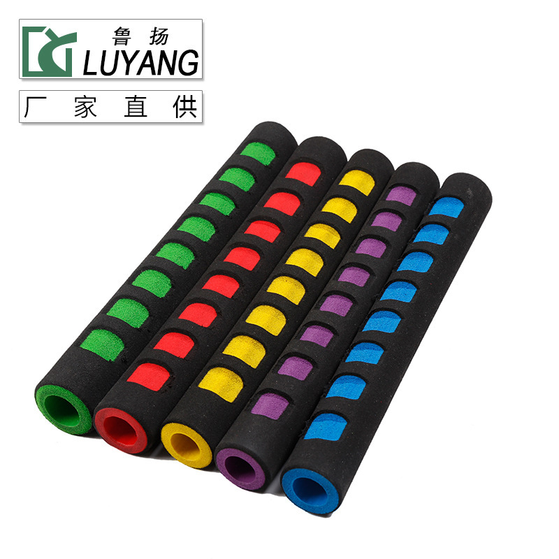 厂家 手柄海绵套 橡塑指纹型手把套 双色橡塑套管