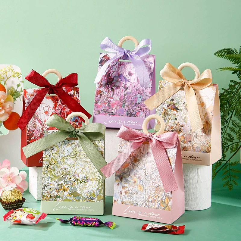 Оптовые пустые коробочки для свадебных подарков, маленькие подарочные коробочки, свежие деревянные коробочки для свадебных конфет, настольные коробочки для конфет.