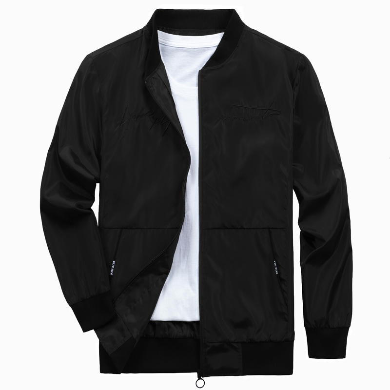 Fashion Men's Jacket Spring and Autumn Casual Thin Cardigan for Young and Middle-Aged People with Zipper Stand Collar Embroidered Large Size Jacket Fashion Men's Jacket Spring and Autumn Casual Thin Cardigan for Young and Middle-Aged People with Zipper Stand Collar Embroidered Large Size Jacket