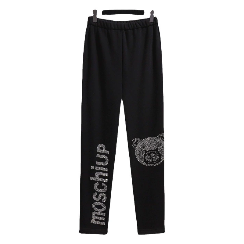 Инкрустированные бриллиантами фитнес-брюки, осенне-зимние женские брюки больших размеров на флисовой подкладке, верхняя одежда, новые утолщенные теплые утолщенные брюки-карандаш на животе