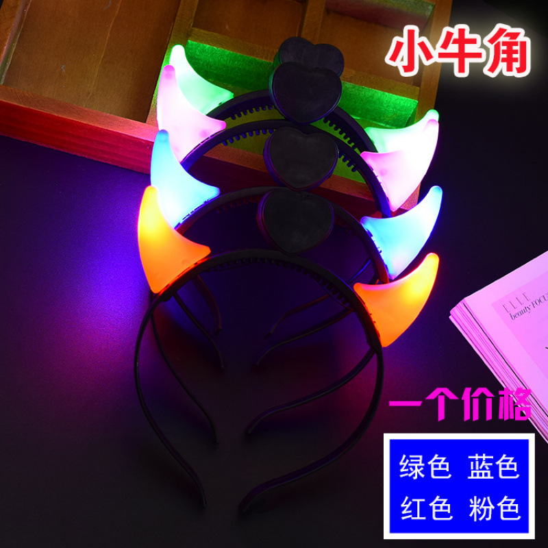 Concierto de apoyo accesorios luminosos toque de cabeza corn de ciervo corn de buey corn de cabello bandas de lámpara orejas de conejo corona al por mayor