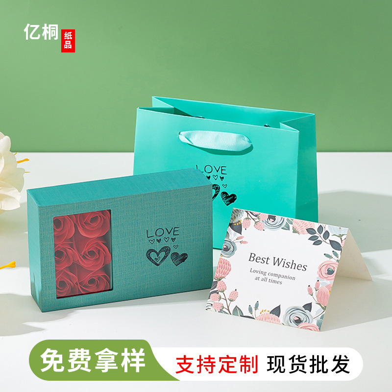 Caja de regalo del festival Qixi Día de San Valentín Flor eterna Caja de joyería Pulsera Pendientes Collar Joyas Caja de embalaje de regalo de cumpleaños