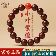 普陀山天然印度小叶紫檀手串玛瑙男女佛念珠和田玉满金星文玩盘串