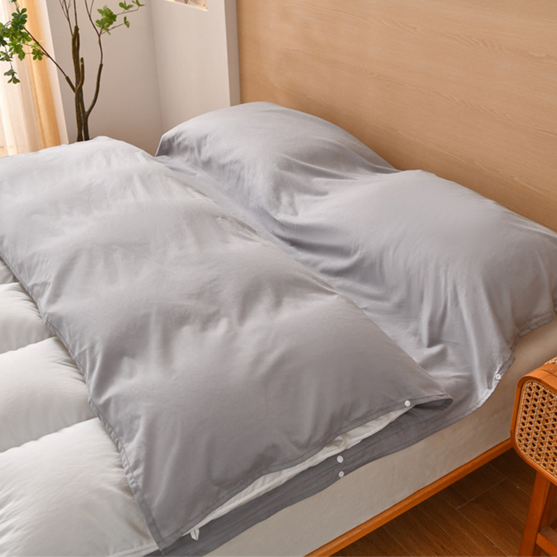 Saco de dormir sucio de hotel de algodón puro, sábana de viaje, funda de edredón, juego portátil de cuatro piezas para viajes de negocios