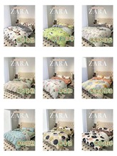 爆款新款ZaR小清新卡通水洗棉亲肤床包四件套台湾双人四件组花卉