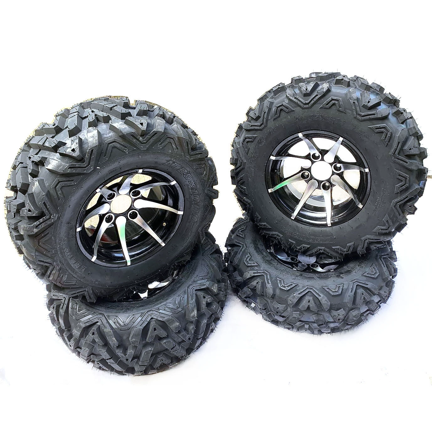 Четырехколесный картон Big Bull ATV 25X8-12 25X 10-12inch Шина с А-образным рисунком и алюминиевыми колесами