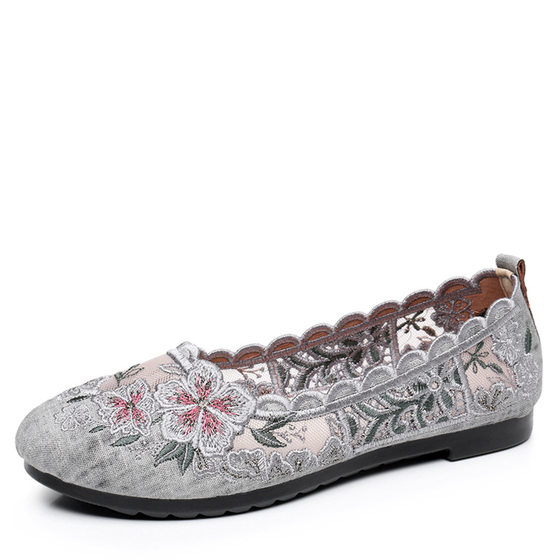Summer mother's shoes breathable old Beijing cloth shoes women's mesh shoes shallow mouth old lady grandma slip-on 34 size plus size 42