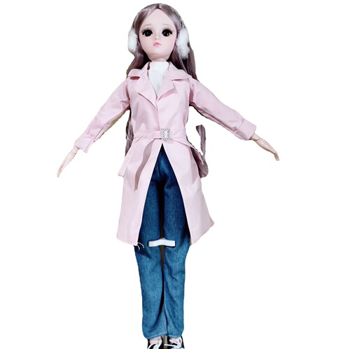 60cm 3-point multi-jointed princess 22-inch dress-up doll denim costume bjd clothes suit girl fat baby accessories