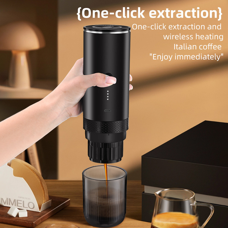 Cross-Border Portable Capsule Coffee Machine, Fully Automatic Wireless Heating, Small Household Outdoor Portable Coffee Machine Wholesale Cross-Border Portable Capsule Coffee Machine, Fully Automatic Wireless Heating, Small Household Outdoor Portable Coffee Machine Wholesale