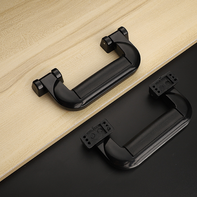 Fábrica directa americana caja de aluminio negro de mano accesorios de maleta de plástico chapeado manija caja de tracción manija