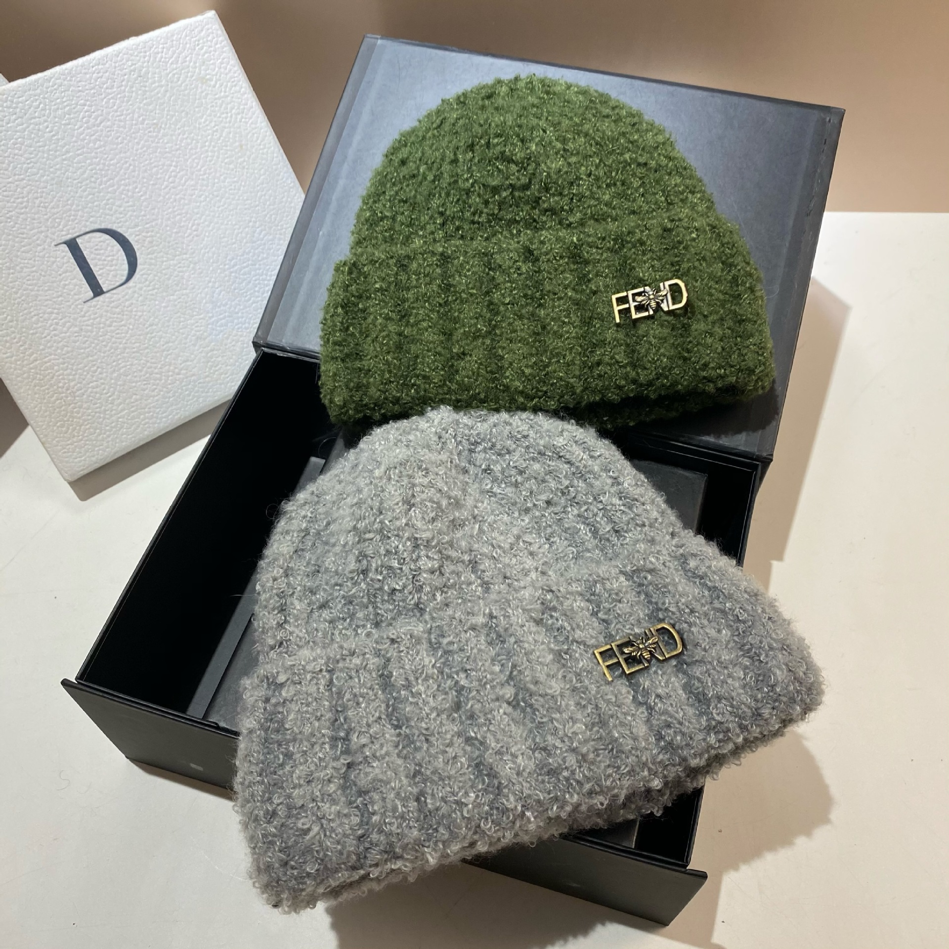 Korejska verzija nove slatke pletene kape s pletenim uzorkom F-labela, zimske tople i debele vjetrootporne kape s janjećim puloverom._voghion.com