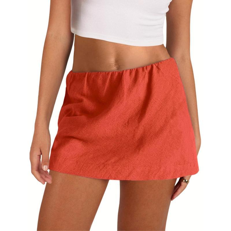 Womens Cotton Linen Skorts Casual Cute Line Mini Skirts with|ms