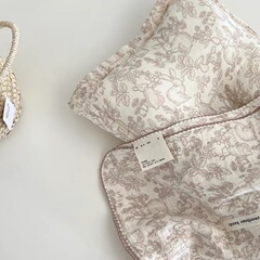 復古韓系A類純棉小碎花四層紗蓋毯全棉透氣紗布寶寶午睡毯包巾毯