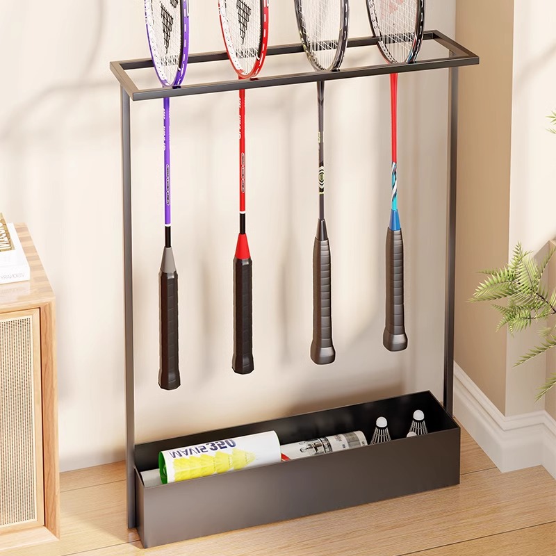 Estante Organizador de Raquetas de Hierro de Gran Capacidad para Gimnasio