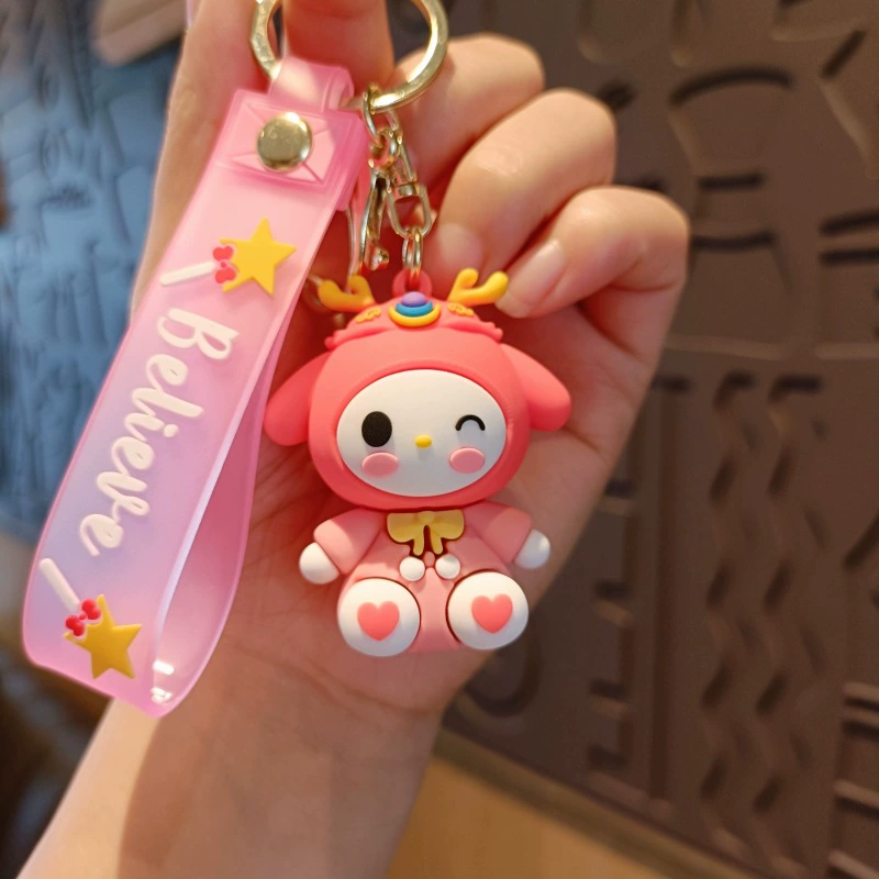 Sanrio, cartoon cute keychain, doll, school bag, pendant, car keys, Birthday gift