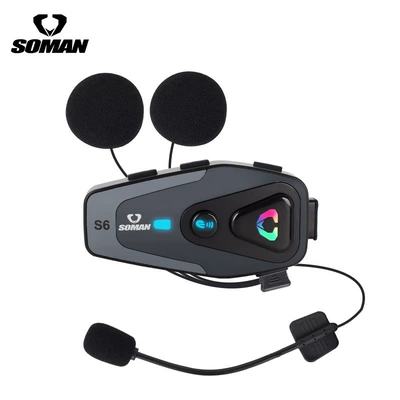Soman Motorcycle Helmet Bluetooth Motorcycle Helmet Headset - s6-intercom-bluetooth-headset-hard-mark