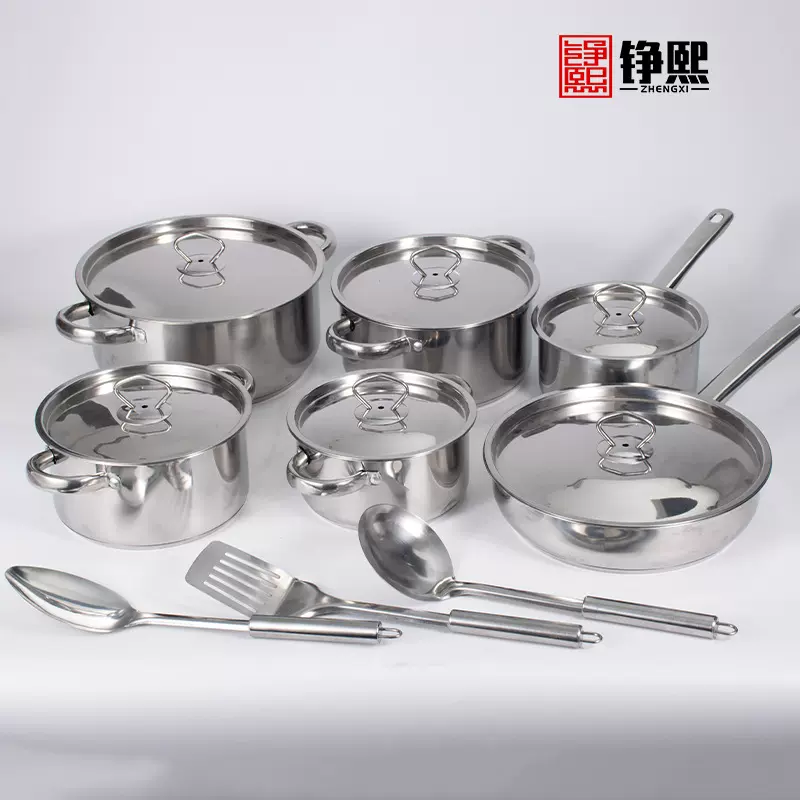 东南亚热销锅具套装 礼品厨房锅具多件套外贸15件套跨境炊具锅pot