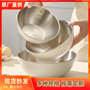 Japanese-Style Minimalist 304 Stainless Steel Baking and Cooking Bowl for Home Kitchen Kneading Dough, Beating Eggs, and Salad Bowl